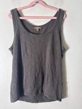 Lilla P Gray Sleeveless Cotton Tank Sz XS